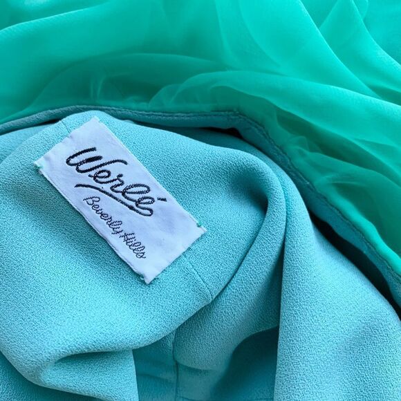 Vintage Green Pleated Chiffon Maxi Dress - Picture 12 of 15